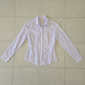 Banana Republic Womens XS Light Purple Long Sleeve Button up Fitted Dress Shirt